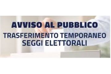 REFERENDUM 2026 - Trasferimento temporaneo sezioni elettorali 1, 2 e 3
